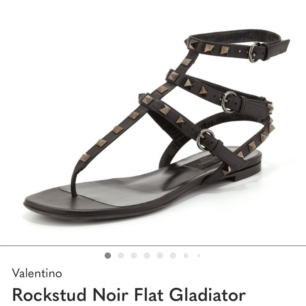 Valentino Noir Rockstud Gladiator Sandals